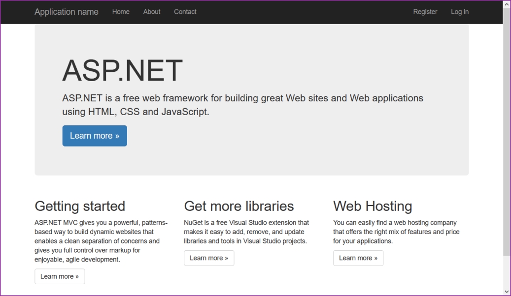 The .NET Framework Default Template